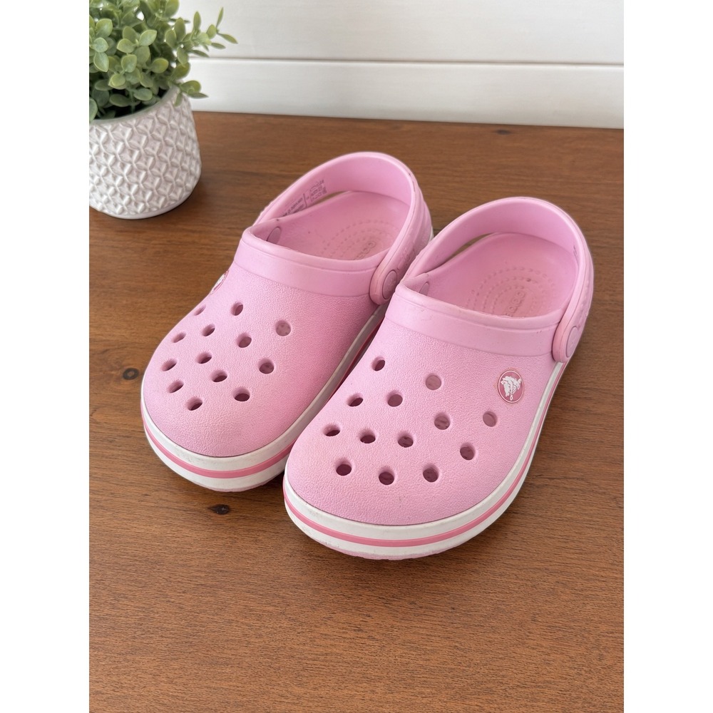 Crocs Unisex Kids Girls Crocband Clogs Comfy Lightweight Ballerina Pink Size C7